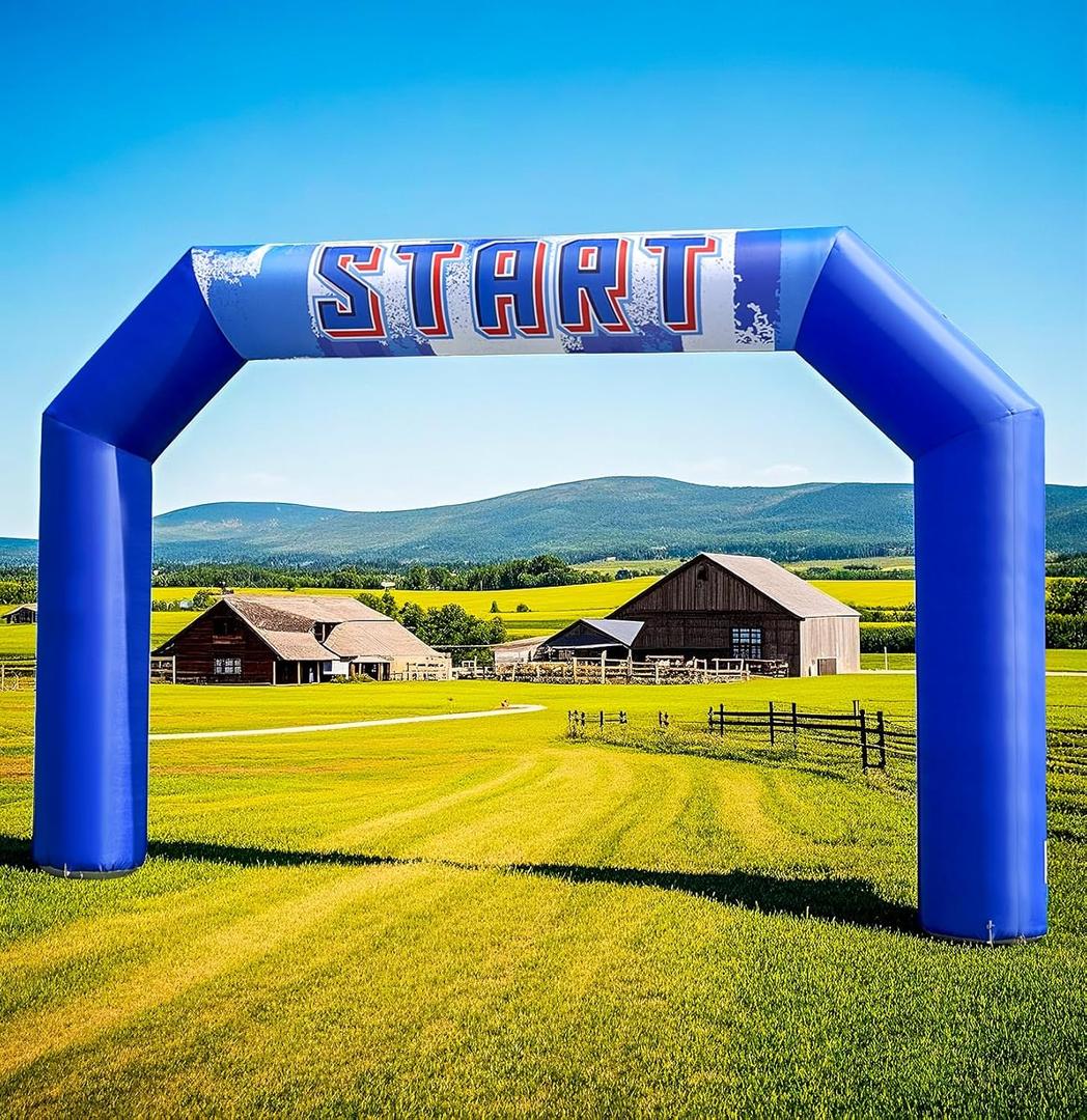 OZIS 20Ft Inflatable Arch Inflatable Start Finish Line Arch with Blower,Outdoor Inflatable Archway for Party,5K Race,Advertising Commerce,School Sport Blue