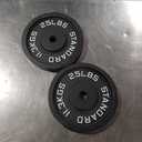 Fitvids 1 Inch Standard Barbell Weight Plates, 25LB Plates for Home Gym Strength Training, Deep Grip Edge