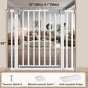30-41 Inch Extra Wide Outdoor Baby Gate/Dog Gate, Indoor Pet Gate for Doorways, Hallways and Stairs No Drilling, Auto Close, Pressure Mounted Safety gate for Babies,Pets,White