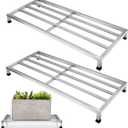 MorningRo 2 Pack Dunnage Rack 39.37" Long X 15.75" Wide, 3.9" Height Stainless Steel Dunnage Rack 1800 lbs Capacity Storage Commercial Food Service Storage in Restaurant Kitchens Shop