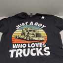 Just a Boy who Loves Trucks - Semi Trucker Kids Toddler Boys T-Shirt XL