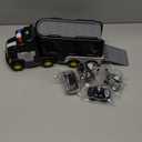 JUKUDAHU Police Truck Toy for 3 4 5 6 Years Old Boys - Carrier Vehicle Toy Set with 3 Small Cars and 1 Helicopter, Kids Firction Powered Car for Age 3-9, Gifts for Boys and Girls