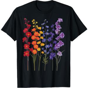 Wildflowers Floral Colorful Flowers T-Shirt, Female, L
