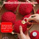 Syhood 24 Pcs Crochet Christmas Ornaments 5 Styles 2.36" 3.15" Handmade Crochet Knitted Christmas Pinecone Ball Ornaments for Xmas Tree Party Decoration Supplies(Red)