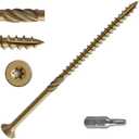 #14 * 8" Extended Deck Screws, (38 pcs) 2 lbs.Lengthen Exterior Wood Screws, Rust Resistant epoxy Coated, Bronze, T30 Star Bit (Yellow)