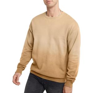 Hanes Originals Fleece, Garment Dyed Pullover, Crewneck Sweatshirts for Men (Small, Brown Sugar Ombre)