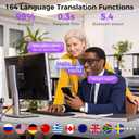 AI Smart Glasses Color-Change Lens,Translation Glasses with 164 Languages, Music Playback, Hands-Free Calls, UV Protection for Men and Women-Black