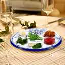 Newtay 24 Pcs Passover Seder Plate Plastic 10" Disposable Plates Passover Decorations for Kids Adults Communal Seders Foods Pesach Kitchen Accessories Table Decorations(Blue Floral Renaissance)