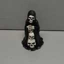 Grim Reaper Skull Halloween Decor 7" - Solar Powered Resin Statue, Unique Skeleton Head & Skulls Garden Decor, Ideal Gift