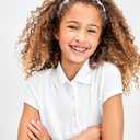 The Children's Place baby-girls And Toddler Short Sleeve Ruffle Pique Polo (White)