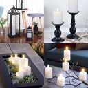 12 Pcs White Flameless Candles Flat Top LED Candles with Remote Timer, Pillar Flameless Candle Bulk Flickering Battery Operated Candle for Wedding Festival Outdoor Home Decor D 3'' H 4'' 5'' 6''