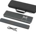GEEKRIA Keyboard Carrying Case, Compatible with Logitech MX Keys Advanced/MX Keys S, EVA Hard Shell Travel Bag (Dark Grey)
