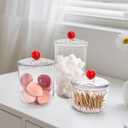 3 Pack Clear Candy Jar, Airtight Plastic Cookie Jars with Lids in 3 Sizes, Wide Mouth Food Storage Apothecary Container for Office Desk, Kitchen, Counter, 70 Oz, 45 Oz, 27 Oz