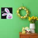 3 x Easter Wooden Door Sign Bunny Welcome Hanging Sign Rustic Farmhouse Wood Wreath Sign for Easter Spring Coffee Shop Window Home Decor