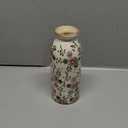Small Vintage Rustic Flower Vase,Farmhouse Flower Vase for Home Decor,Chinoiserie Ceramic Vases for Table,Bookshelf,Living Room Centerpieces,Boho vases 7.8 Inch (White + Rose Red)
