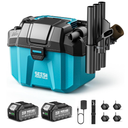 Seesii Cordless Wet Dry Shop Vac, 2 x 4.0Ah Rechargeable Batteries