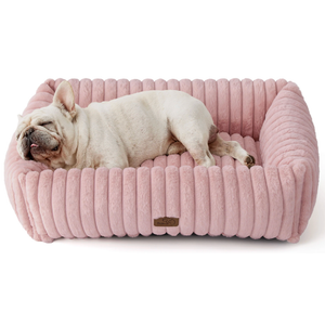 Bedsure ComfyFleece™ Cute Dog Couch for Dogs - As Seen on TV on Good Day New York, Dog Couch Bed with Removable, Washable Cover, Supportive Pet Sofa, for Large Dogs, 36inch, Blush Pink