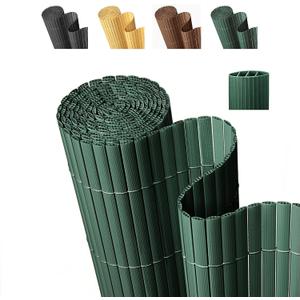 Paramondo PVC Privacy Fence Screen 14mm 3-Rib Reinforced Textured Fence Panel - No-Drill Balcony & Garden Cladding with Wind & UV Protection for Patio, Deck, Outdoor Privacy, 210 FT, Green