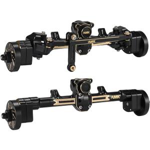 AMK 174g SCX24 Brass Portal Axle Complete with 7mm Hex Wheel Hubs Counterweights Front Rear Set for 1/24 RC Crawler Axial AX24 FCX24 SCX24 Upgrades