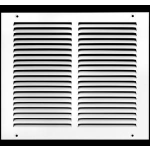 HVAC Premium 12'' x 8'' [Duct Opening] Flat Stamped Steel Return Air Grille - Sidewall and Ceiling - HVAC Vent Duct Cover - White [Outer Dimensions: 13.75''w X 9.75''h]