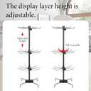 3 Tier Rotating Retail Rack, Adjustable Fashion Counter Jewelry Tree Display Holder, Tabletop Retail Spinner Display Stand, Stable, for Jewelry Keyring Bracelet Necklace Hairtie, Black,Pack of 2