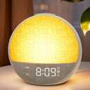 Sunrise Alarm Clock, White Noise Sound Machine with 30 Soothing Sounds, Dimmable Night Light, Natural Sunlight Lamp Gentle Wake Up Light for Bedrooms, Kids, Heavy Sleepers Adults, Baby, Ideal for Gift