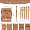 30 Sets Employee Appreciation Gifts Bulk Team College Graduate Thank You Gifts Inspirational Spiral Notebook with Sticky Note Motivational Bamboo Ballpoint Pens for Nurse Teacher Employees Coworker