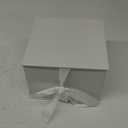 Hallmark Medium Gift Box with Lid and Shredded Paper Fill (Grey White 7 inch Box) for Weddings, Bridal Showers, Graduations, Birthdays, Bridesmaids Gifts, All Occasion (1 Count (Pack of 1))