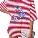 Patriotic Shirts for Women American Flag Shirt 4th of July Tshirt Graphic Tees Casual Short Sleeve Tee Top, S