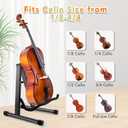GeeWin Cello Stand,A-Frame Folding Violin Support Stand,Cello Holder for 1/8-4/4 Cellos, Guitar Stand,Guitars for Acoustic, Electric Guitar,Bass,Guitar Holder Stand,Black