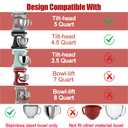 Silicone Liners for KitchenAid 7 Quart Stand Mixer - Bowl Liners for Kitchen Aid Mixer, No More Mixer Bowls Needed - 3 Liners & 3 Lids, Red & White & Black