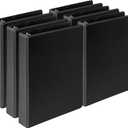 Samsill 4 Inch 3 Ring Binders, Made in USA, Economy Round Ring, Clear View Cover, 675 Sheet Capacity - for School, Home, Office - Black, 4 Pack
