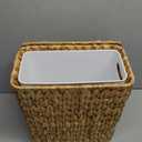 Coeusy 3 Gallon Wicker Trash Can,Small Bathroom Trash Can with Lid,Natural Water Hyacinth Wicker Waste Basket for Bedroom,Toilet,Narrow Garbage Can with Removable Liner