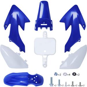 Podoy CRF50 Body Fender Kit for Compatible with XR50 XR 50 CRF 50 SDG SSR Pit Dirt Motor Trail Bike Black with Bolt Work Fairing Plastic (Blue)