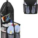 Ethereal Hanging Mesh Shower Caddy Portable for College Dorm Room Essentials, Large Capacity Shower Bag for Guys/Girls, for Beach, Swimming, Gym, Black