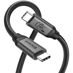 Silkland USB C Monitor Display Cable 10FT [4K@144Hz/60Hz 8K@30Hz], USB C 3.2 Gen 2x2 Video Cable, 20Gbps Data Transfer, 240W PD Fast Charge, Type C Compatible with iPhone 16, MacBook Pro, iPad