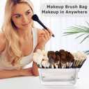 ROWNYEON Makeup Brush Bag, High Capacity Stand-Up Makeup Brush Holder, Travel Professional Cosmetic Bag Artist Organizer Bag Large Makeup Brush Case with Adjustable Divider (Brushes Not included)