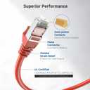 Cable Matters 10Gbps Snagless Shielded Cat 6A Ethernet Cable - 30ft, Cat 6A Cable, Cat6A Cord, Ethernet Cord, Red