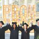 4 ft Graduation 2026 Marquee Decorations Light up Grad Prom Letter Numbers Sign Graduation Party Decorations Balloon Frame with Bracket for Class of 2026 Middle High School College(Prom 2026)
