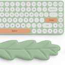 Keyboard Wrist Rest Pad Set, Leaf Shape PU Leather Memory Foam Wrist Cushion Support,Mouse Wrist Rest Pad,Non-Slip Wrist Support for Easy Typing Pain Relief, Green Leaf