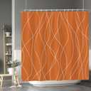 Baocicoo Orange Abstract Stripes Shower Curtain Texture Grain Modern Ornamental Decorative Creative Design Shower Curtains for Home Bathtubs Bath Decor Waterproof Fabric with Hooks 72x72 Inches Inches (72W x 72H)