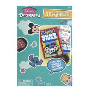 Disney Doorables Scratch to Reveal Valentine Cards, 32ct, 2 Pack