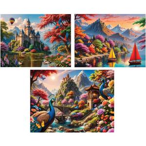 Bits and Pieces - Value Set of 3-300 Piece Jigsaw Puzzles for Adults with Large Pieces, Bulk Puzzles with Majestic Landscapes - Puzzle Packs for Adults, Puzzles Bulk Bundle - Puzzle Size: 18" x 24" Bits and Pieces - Value Set of 3-300 Piece Jigsaw Puzzles for Adults with Large Pieces, Bulk Puzzles with Majestic Landscapes - Puzzle Packs for Adults, Puzzles Bulk Bundle - Puzzle Size: 18" x 24"