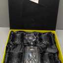 ELIDOMC 5PC Italian Crafted Crystal Whiskey Decanter & Whiskey Glasses Set, Crystal Decanter Set With 4 Whiskey Glasses, Whiskey Decanter Sets for Men.