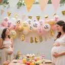 30pcs Classic Winnie Baby Shower Decorations, 12 Inch Winnie Bear Balloons Arch Kit, 5 Designs Neutral Gender Party Supplies for Birthday Gender Reveal Newborn Celebration