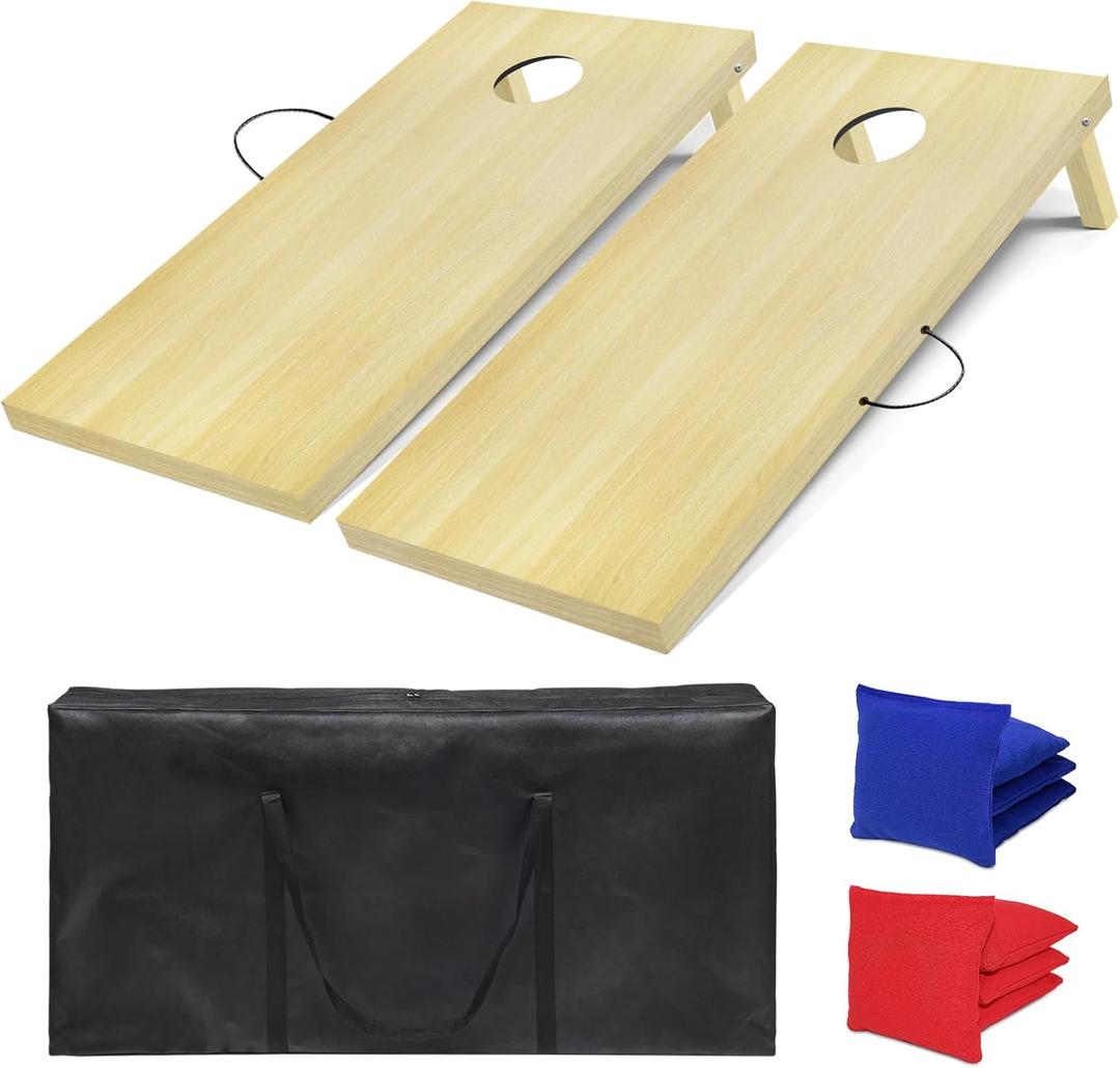 Cornhole Board Set, 4 ft x 2 ft Regulation Size Corn Hole Game Set for Adults with Set of 8 Corn Hole Toss Bags and Carrying Case