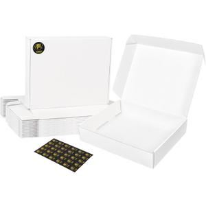 White Shipping Boxes Medium 10x8x2 Inches, 40 Pack Corrugated Cardboard Mailer Boxes for Packaging Small Business Mailing Gift