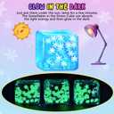 Squishy Fidget Toys Adults Stress Cube - Glow in The Dark Snowflakes Sensory Toys for Kids with Autism Stress Balls for Kids Teens Squeeze Squishy Toys Easter Basket Stuffers