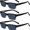 Eyekepper Vintage Reading Sunglasses for Men - 5 Pack Grey Tinted Lens Readers +1.75