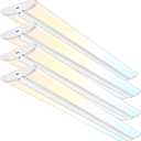 hykolity 4FT LED Wraparound Light with 3 Wattages/3 Lumens/3 CCT Selectable, 55W/65W/75W, 5500lm/6500lm/7500lm, 3000K/4000K/5000K Flush Mount Ceiling Light for Office Kitchen, ETL, 4 Pack